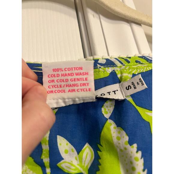 Gretchen Scott Green Blue Short Sleeve Fling Fantasy Glorious Dress Sz S - Picture 4 of 5